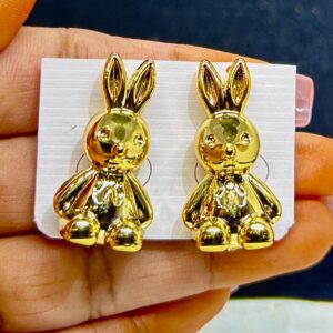 Kawai Korean Golden Bunny Earrings