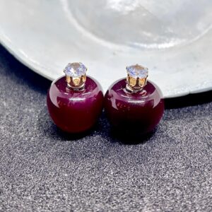 Sakura Korean Red Cherry Studs