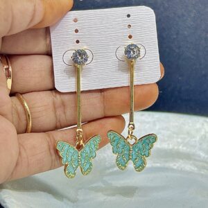 Sofia Korean Green Butterfly Drop Earrings