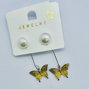 Sofia Korean Yellow Butterfly Drop Earrings