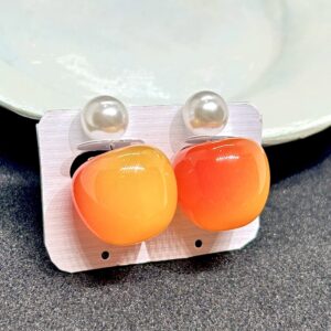 Sakura Korean Orange Cherry Stud Earrings