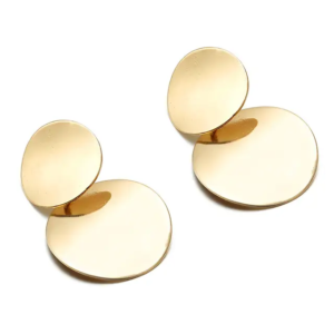 Korean Gold Plated Round Drop Earrings