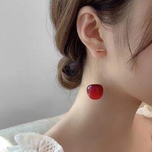 Korean Red Cherry Earrings
