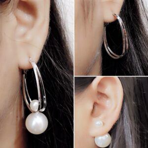 2-in-1 Pearl Dangle Drop Earrings