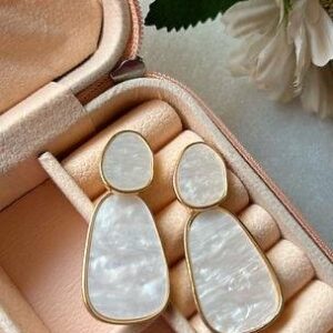 Korean White Enamel Drop Earrings| Imported Viral Aesthetic Fashion