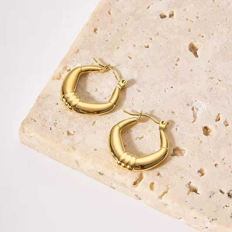 Korean Aesthetic Hoop Earrings | Anti Tarnish