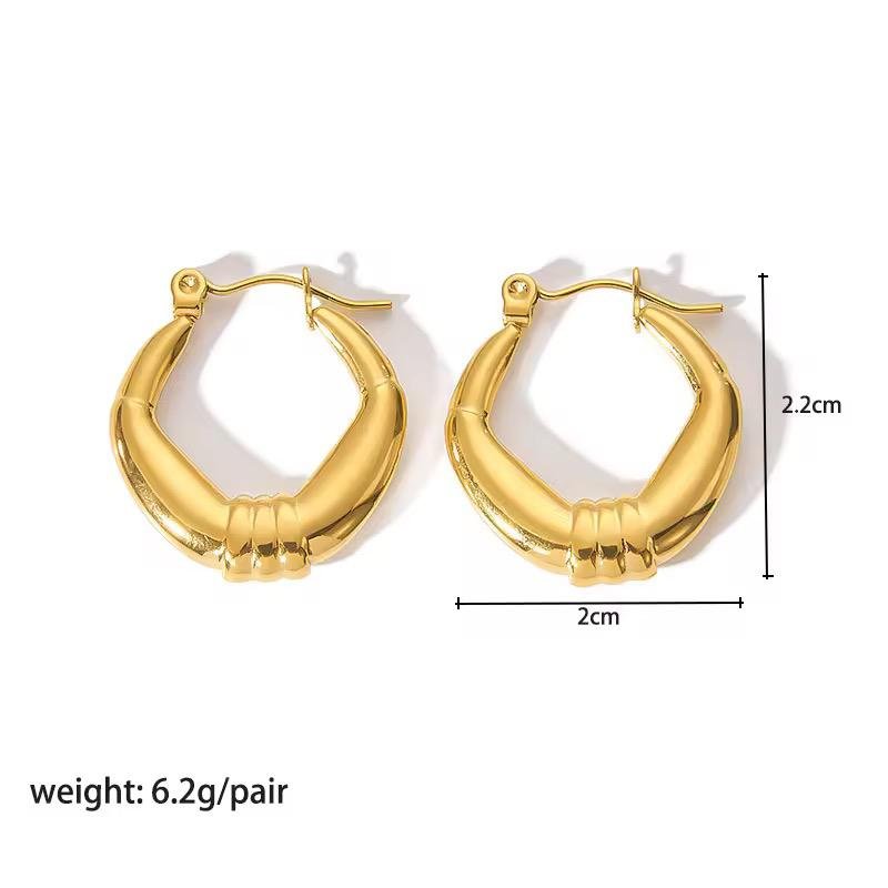 Korean Aesthetic Hoop Earrings | Anti Tarnish - Image 5