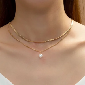 Korean Pearl Two Layered Snake Chain