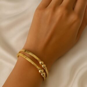 Gold Plated Adjustable Bangle set of -2 (size- 2.6)