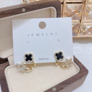 Korean Viral Four Lucky Clover Stud Earrings