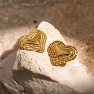 Korean Anti-Tarnish Oversized Stainless Steel Gold Plated Studs